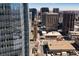 Aerial view showcasing the Daniels & Fisher Tower and downtown skyline at 1133 14Th St # 3320, Denver, CO 80202