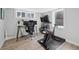 Bright home office with a modern desk, ergonomic chair, and workout equipment for a healthy lifestyle at 772 Garfield St, Denver, CO 80206