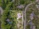 Birds-eye view showing the property lines and surrounding trees, near a winding road, offering privacy at 207 Kelly E Rd, Boulder, CO 80302