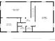 Basement floor plan displaying the layout of the Gathering room, bedroom, bathroom, and walk-in closet at 2415 E Maplewood Ave, Centennial, CO 80121