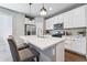 Modern kitchen with white cabinets, stainless steel appliances and an island at 6771 Canosa St, Denver, CO 80221
