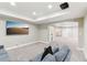 Finished basement featuring recessed lights, carpet, and wall art at 60 Stewart Way, Erie, CO 80516