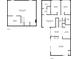Floorplans illustrating the basement recreation room, storage area, bedrooms, kitchen, and living room at 7255 S Vine St, Centennial, CO 80122