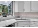 Kitchen showcasing sleek countertops and white cabinetry at 323 S Hoover Ave, Louisville, CO 80027