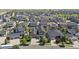 Detailed aerial shot of a residential neighborhood highlighting the uniformity and landscaping at 4565 Colorado River Dr, Firestone, CO 80504