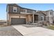 Charming two-story home features a two-car garage and well-manicured lawn at 4807 River Highlands Loop, Elizabeth, CO 80107