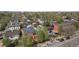 Lovely neighborhood aerial view showcasing community with mature trees and surrounding residences at 1717 E 22Nd Ave, Denver, CO 80205