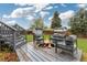 Backyard with a fire pit and seating on the deck, perfect for outdoor gatherings and relaxation at 8506 Eaton St, Arvada, CO 80003