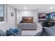 Finished basement featuring a wet bar, home theater, and media center at 11025 Watermark St, Parker, CO 80134