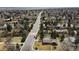 An aerial view of the neighborhood highlights the area's lush greenery and quiet residential streets at 5200 W Ontario Ave, Littleton, CO 80128