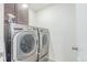 Stainless steel LG washer and dryer in the laundry room at 16321 Clayton St, Thornton, CO 80602