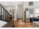 Welcoming entryway featuring high ceilings, wooden floors, and stylish accents at 8872 E 47Th Ave, Denver, CO 80238