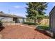Well-maintained backyard with a large tree, mulch ground cover, and privacy fence at 7350 Dale Ct, Westminster, CO 80030