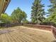 Large wooden deck is perfect for outdoor dining and entertaining in your private backyard at 4267 Ashcroft Ave, Castle Rock, CO 80104