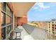 Balcony with seating and city view at 1590 Little Raven St # 702, Denver, CO 80202