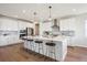 Modern kitchen featuring a large island, stainless steel appliances, and white cabinetry at 14337 Shasta Daisy Pt, Parker, CO 80134
