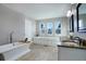 Elegant bathroom with double vanity and soaking tub at 3080 E Geddes Pl, Centennial, CO 80122