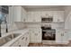 Modern kitchen showcasing white cabinets and stainless steel appliances, providing functionality and style at 2171 E 99Th Pl, Thornton, CO 80229