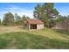 Exterior view of the rustic outbuilding on the property at 3337 Ponderosa Rd, Franktown, CO 80116