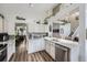 Modern kitchen featuring white cabinets, granite counters, stainless appliances, and open layout at 4205 E 106Th Pl, Thornton, CO 80233