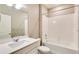 Clean bathroom with a bathtub, toilet and vanity at 18359 Field Mint Pt, Parker, CO 80134