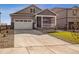 Two-story home with front porch and attached garage, newly built at 18359 Field Mint Pt, Parker, CO 80134