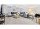 Cozy basement living area features plush carpeting and a comfortable sectional sofa with stylish decor at 3820 S Grant St, Englewood, CO 80113