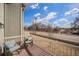 Inviting balcony features comfortable seating and open views, perfect for enjoying the outdoors at 909 Reynolds Farm Ln # C2, Longmont, CO 80503