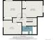 Layout showing bedroom, bath, hall and utility room at 909 Reynolds Farm Ln # C2, Longmont, CO 80503