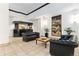 Inviting lobby area with stylish black furnishings, tiled floors, and elegant decor at 1020 15Th St # 15K, Denver, CO 80202