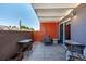 Private patio featuring comfortable seating and a table at 1495 Vrain St # 110, Denver, CO 80204