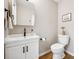 Small half bathroom with white vanity and fixtures at 5102 Williams Fork Trl # 109, Boulder, CO 80301