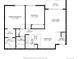 Floor plan showing two bedrooms, living room, kitchen, and patio at 5102 Williams Fork Trl # 109, Boulder, CO 80301