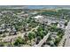 Overhead view of a neighborhood with tree-lined streets and easy access to local shops and community amenities at 8664 E Monmouth Pl, Denver, CO 80237