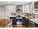 Modern kitchen with copper sink, stainless steel appliances, and custom island at 551 E Caley Dr, Centennial, CO 80121