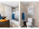 Well-appointed bathroom featuring a tiled shower and modern fixtures, creating a clean and inviting space at 8662 Kim Ct, Parker, CO 80134