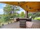 Inviting covered deck with comfortable seating, offering picturesque views of the surrounding nature, perfect for relaxing outdoors at 8662 Kim Ct, Parker, CO 80134