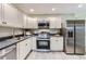 Modern kitchen featuring stainless steel appliances, sleek countertops and white cabinetry at 272 Balsam Ave, Brighton, CO 80601