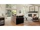Bright living room with large windows, fireplace, hardwood floors and outdoor view at 24 Spyglass Dr, Littleton, CO 80123