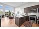 Modern kitchen with stainless steel appliances and large windows at 3480 E 31St Ave, Denver, CO 80205