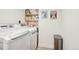 Laundry room featuring modern washer/dryer, shelving, and storage at 2774 S Milwaukee St, Denver, CO 80210