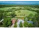 Expansive aerial view showcasing the property's well-manicured lawn, mature trees and surrounding landscape at 2300 Crabtree Dr, Centennial, CO 80121