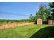 Well-manicured backyard with green lawn, shed, privacy fence and mature trees; offering a serene outdoor space at 2300 Crabtree Dr, Centennial, CO 80121