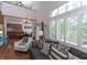 Open concept living area featuring hardwood floors, vaulted ceilings, and eat in kitchen at 9864 Carmel Ct, Lone Tree, CO 80124