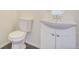 Toilet and pedestal sink in a bathroom at 13634 Monroe St, Thornton, CO 80602