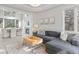 Stylish living room with an open floor plan and a view of the dining area at 31699 Southern Hills Pl, Evergreen, CO 80439