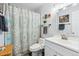 Clean bathroom with shower/tub combo and updated vanity at 1400 Bacchus Dr # C11, Lafayette, CO 80026