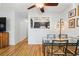 Dining room with hardwood floors, ceiling fan and sliding door access to outside at 1400 Bacchus Dr # C11, Lafayette, CO 80026