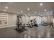 Large, well-equipped home gym with multiple exercise machines and a sleek, modern design at 10805 Evergold Way, Highlands Ranch, CO 80126