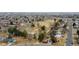 Aerial view of neighborhood and lush green park that offers residents an outdoor recreational space at 1852 S Forest St, Denver, CO 80222